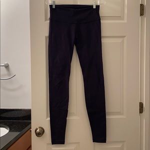 High-Waisted Navy Blue Cotton Leggings